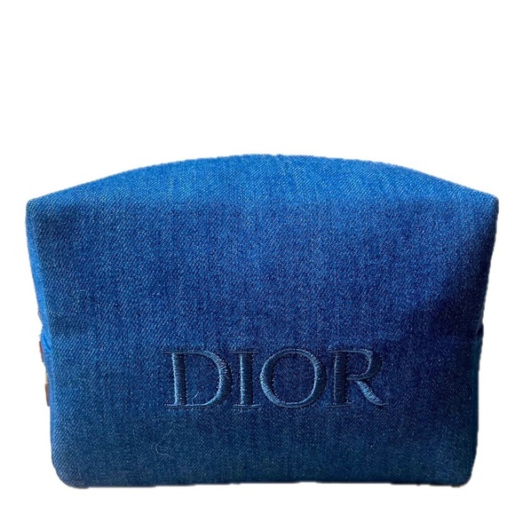 DIOR Denim Cosmetic Travel Bag, Limited Edition 2024 With Star Zip Tab - Picture 10 of 10